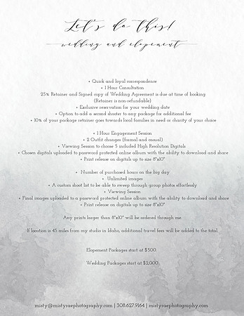 Wedding + Elopement info - Misty Rae Photography